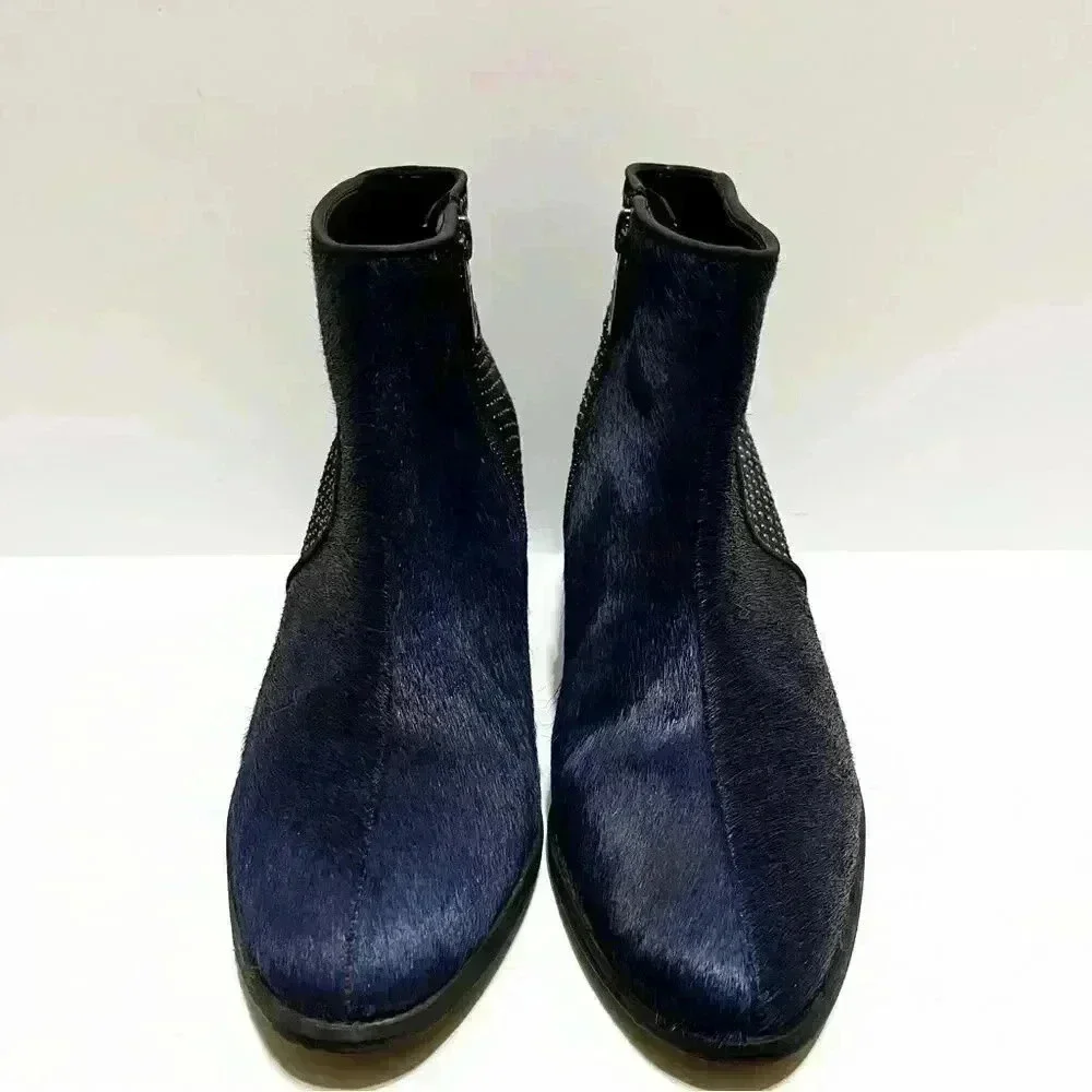 Schutz Chelsea Louise Studded Calf Hair Booties - Picture 2 of 8